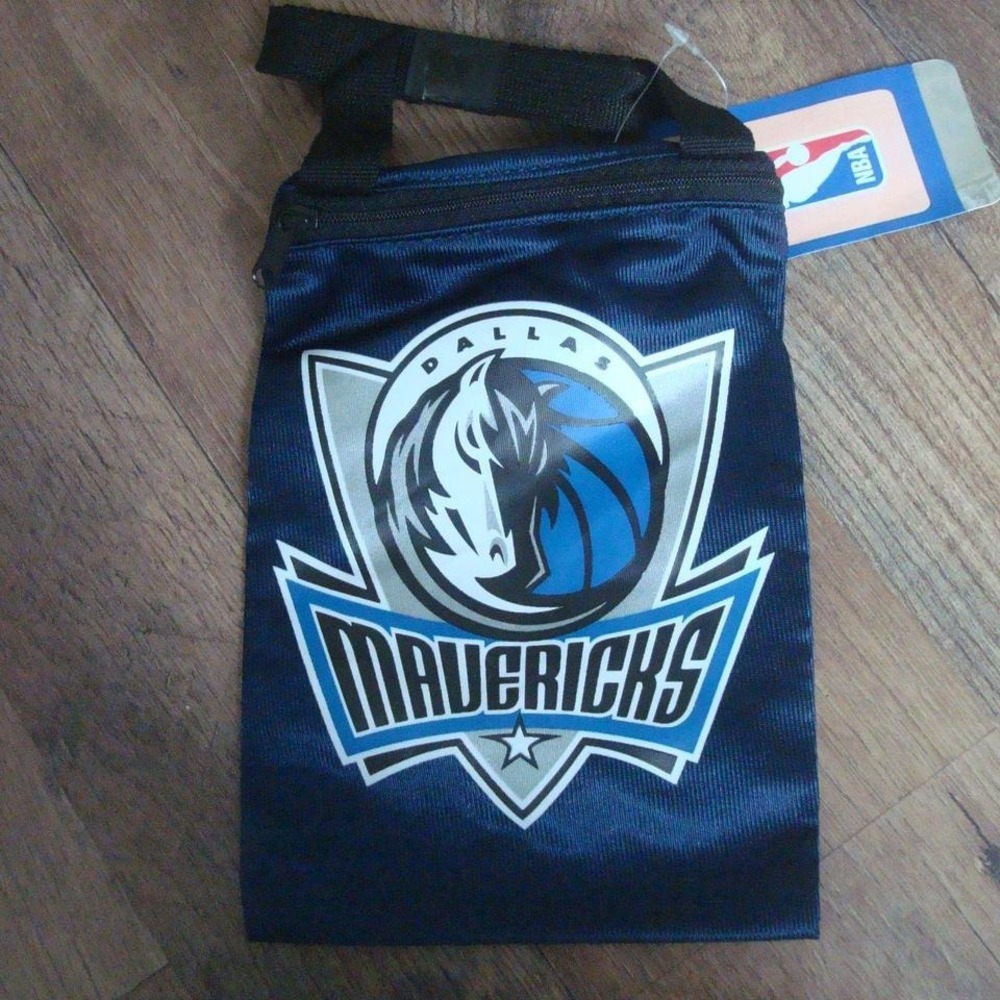 DALLAS MAVERICKS MAVS 6X8 BAG‎ PURSE VINTAGE ZIPPER L4